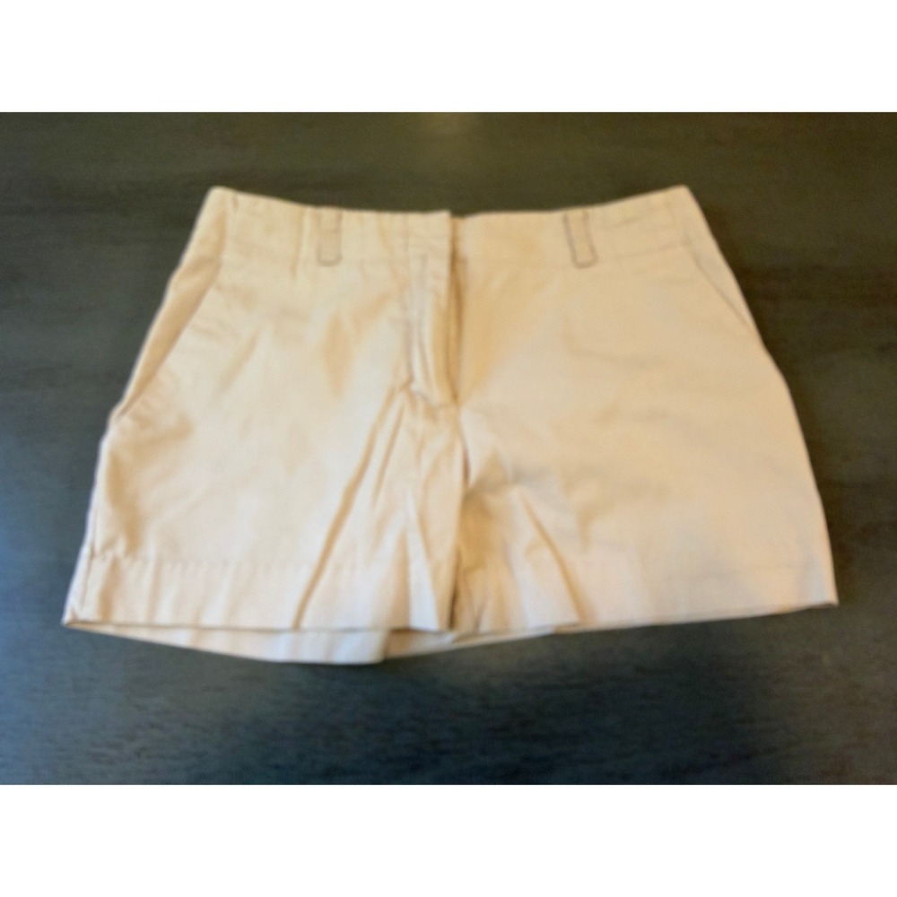 Merona Womens Khaki Chino Shorts Tan Size 4 Stretch Cotton Casual Summer